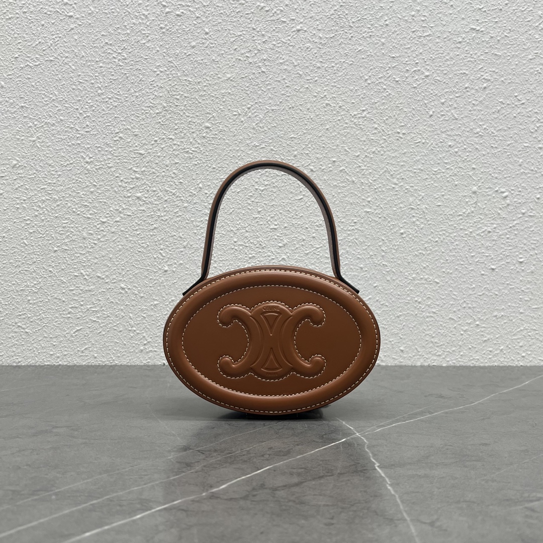 Celine Oval Bag Cuir Triomphe In Calfskin Tan 198613